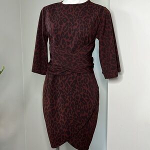 Boohoo Burgundy Dress size 12
